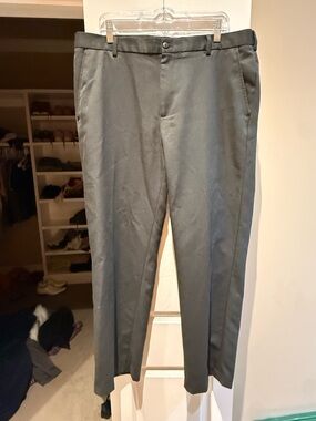 men's van heusen flex straight-fit no-iron dress pants Premium Soft Lux Flex Dress Pant Sky Captain / 32 / 32